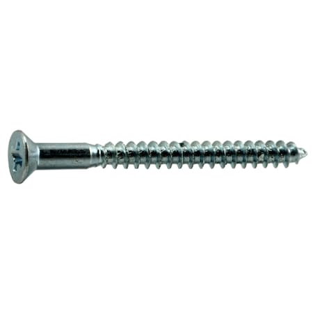 Midwest Fastener Wood Screw, #4, 1-1/4 in, Zinc Plated Steel Flat Head Phillips Drive, 100 PK 51876